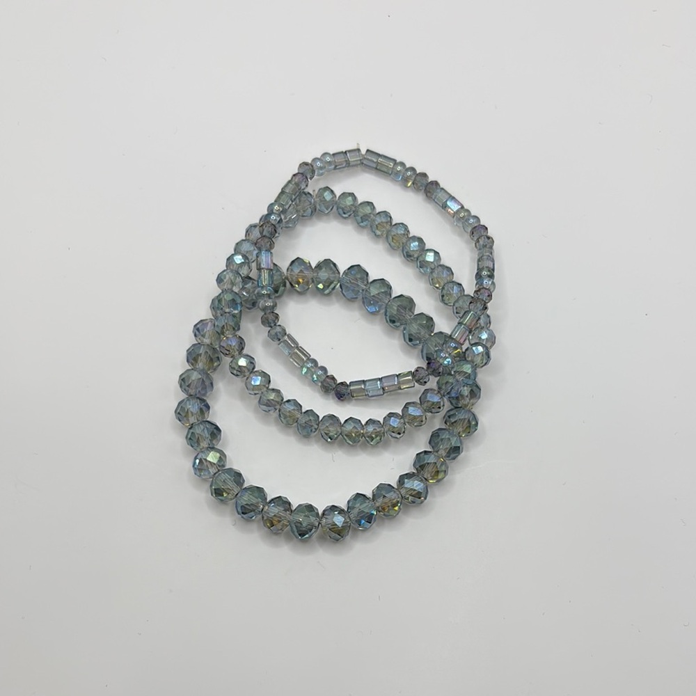 Elegant Silver Beaded Bracelet Set